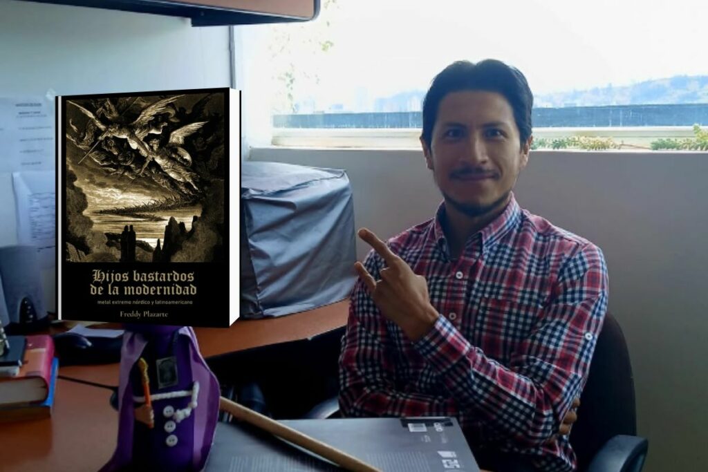 Freddy Ayala Plazarte vincula el metal extremo con territorio, símbolos y corporalidad. Foto: Instagram @shamsderumi1183.