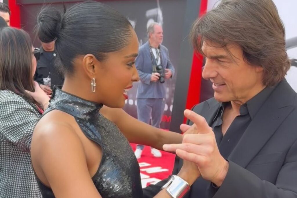 Entre emociones y sorpresas, Tom Cruise presentó la nueva entrega de ‘Misión Imposible’. Foto: Instagram @genesissuero.