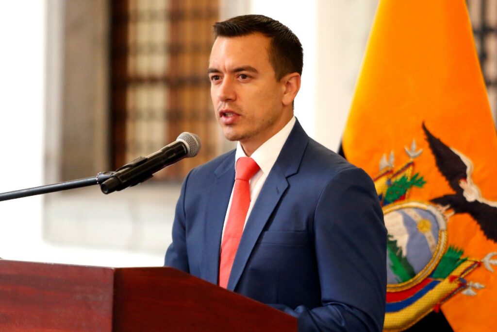 El presidente Daniel Noboa en el Palacio de Carondelet. Foto: Julio Estrella / EL COMERCIO