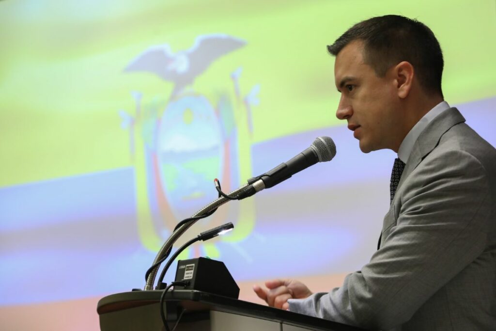 El presidente Daniel Noboa declaró la emergencia energética en el país. Foto: Presidencia