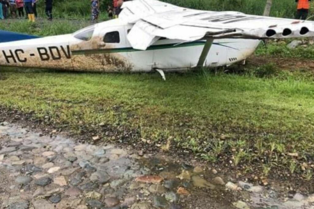 Avioneta accidentada. Foto: Poder Puyo.