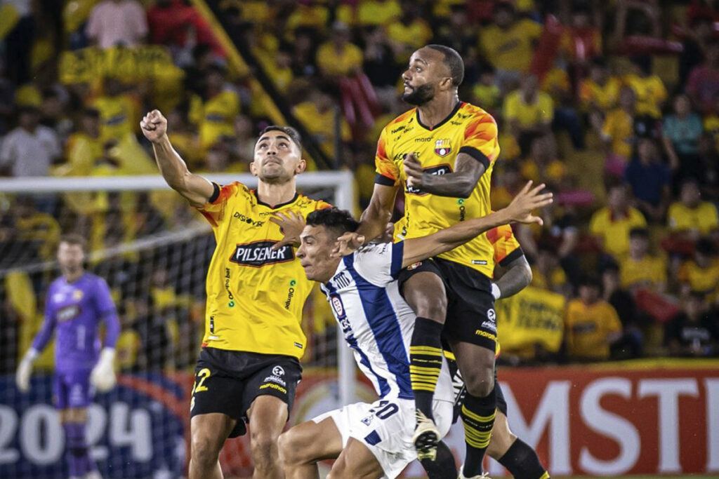 Jugadores de Barcelona SC en la Copa Libertadores 2024.