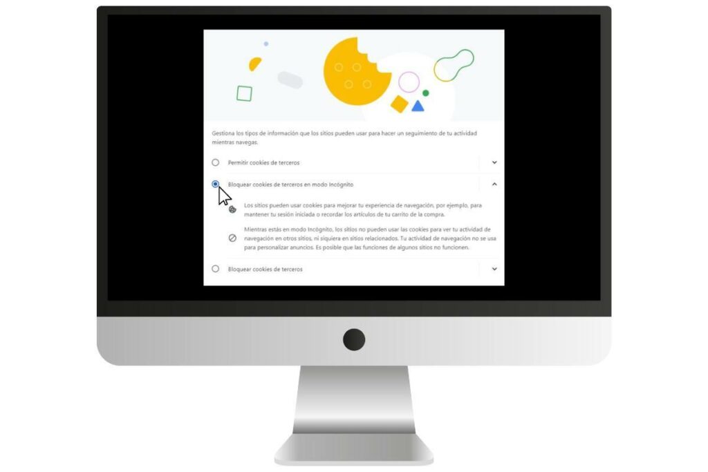 Instrucciones para acceder a las ‘cookies’ en el navegador Chrome. Foto: Captura de pantalla. 