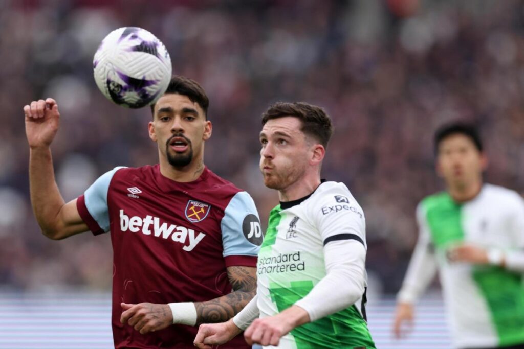 West Ham United y Liverpool se enfrentaron por la Premier League el 27 de abril del 2024. Foto: EFE