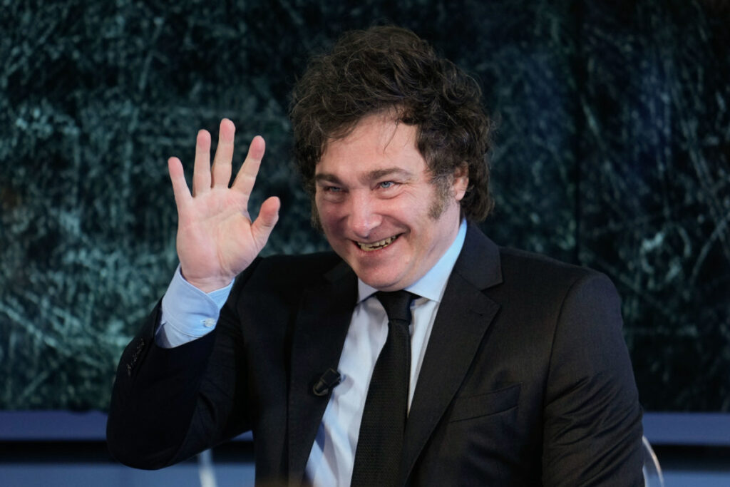 El presidente de Argentina, Javier Milei, provocó un conflicto diplomático con España, durante la presentación de su libro El camino del libertario en Madrid. EFE / Borja Sánchez-Trillo