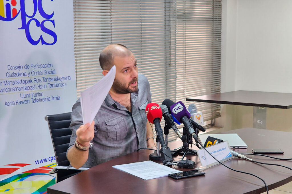 Esteban Guarderas, consejero de Participación Ciudadana denunció a la vicepresidenta, Verónica Abad ante el TCE. Foto: X Juan Esteban Guarderas