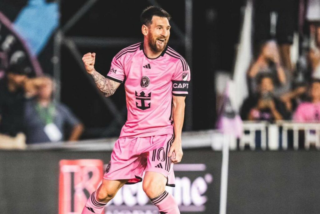 Lionel Messi celebra un gol con el Inter de Miami en la MLS. Foto: Inter de Miami