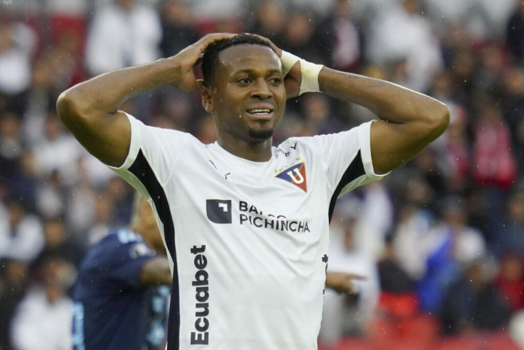 Michael Estrada con Liga de Quito en la temporada 2024.