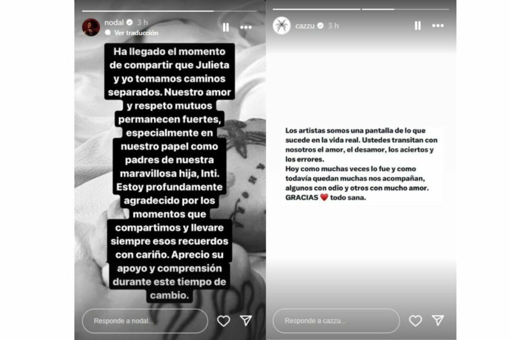 Nodal y Cazzu confirman su separación en medio de especulaciones y rumores. Foto: Captura de pantalla.