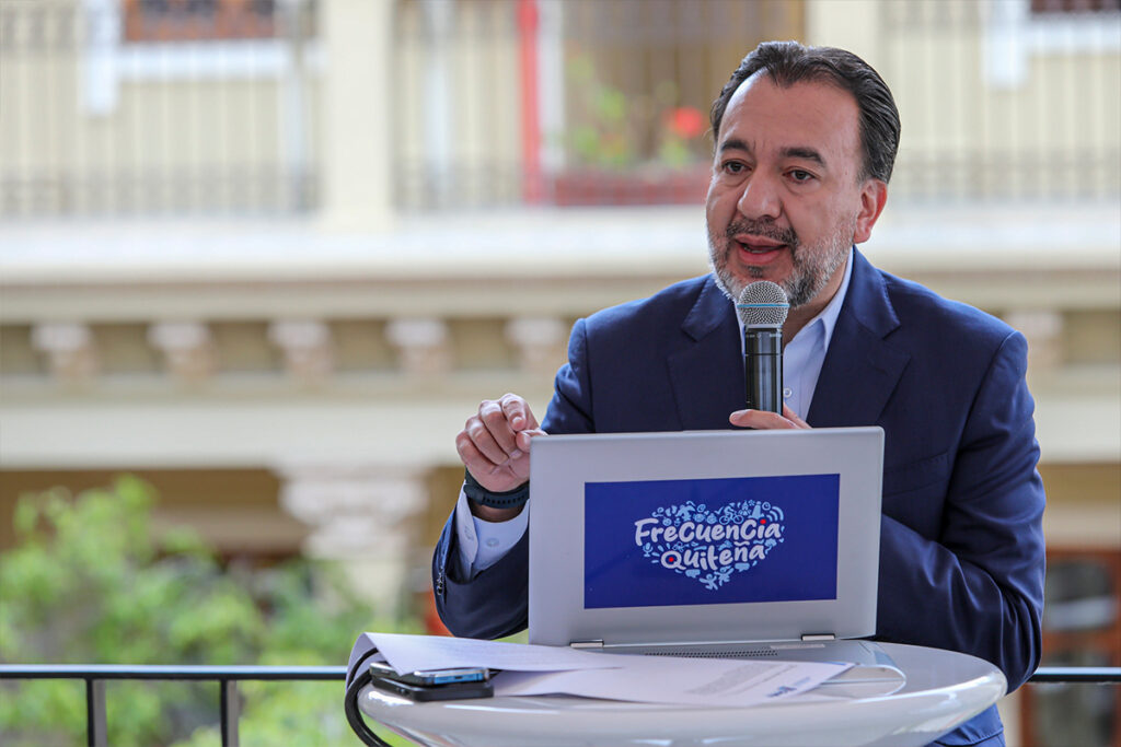 Pabel Muñoz, alcalde de Quito, cumplirá un año de gestión al mando del Municipio este 14 de mayo de 2024. Foto: Flickr Municipio de Quito