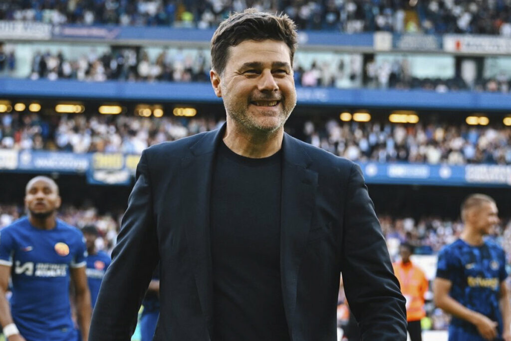 Mauricio Pochettino en sus últimas horas como entrenador del Chelsea.