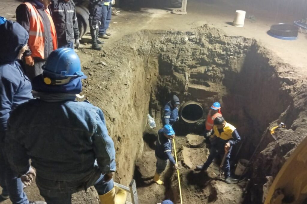 Durante la madrugada de este 23 de mayo se realizaron los trabajos de reparación.