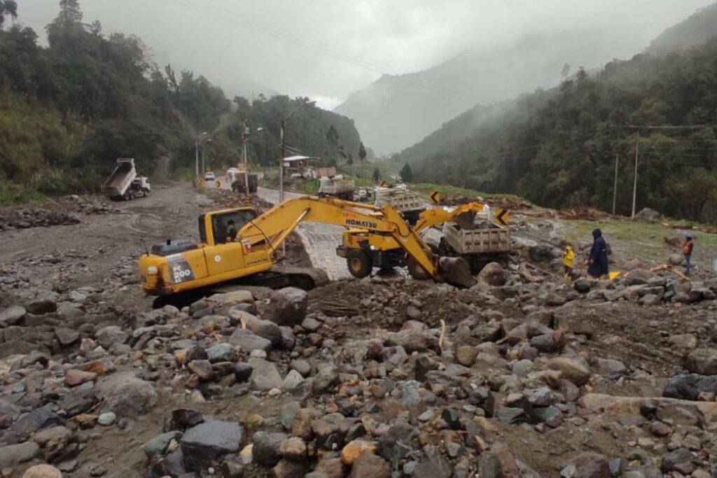 La ruta más afectada durante el feriado fue la Cuenca-Molleturo-El Empalme. Foto: Ministerio de Transporte