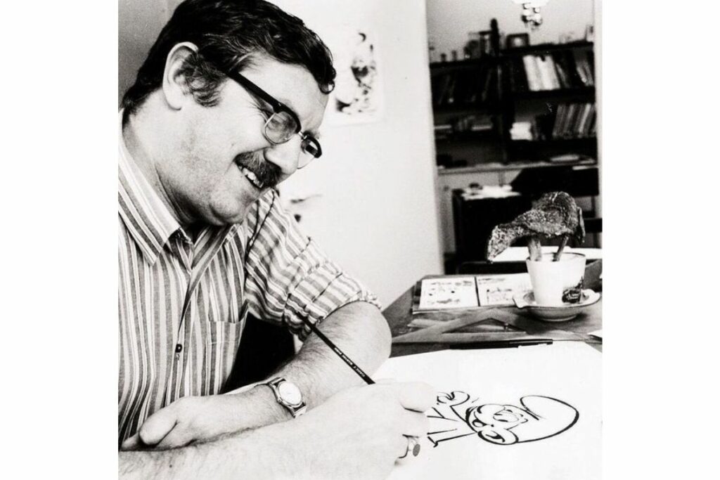 Pierre Culliford, conocido como ‘Peyo’, comenzó su carrera en la Academia Belga de Bellas Artes antes de crear a los Pitufos. Foto: Pinterest.