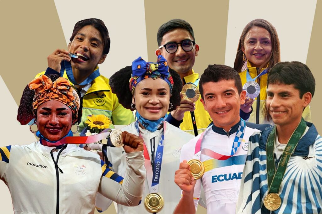 Jefferson Pérez, Richard Carapaz, Neisi Dájomes, Tamara Salazar, Daniel Pintado, Glenda Morejón y Lucía Yépez son los deportistas ecuatorianos que han ganado medallas en Juegos Olímpicos.