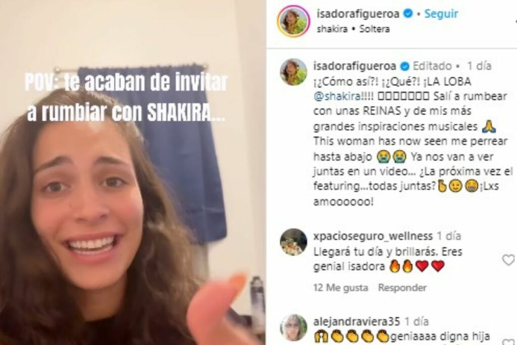Publicación de la hija de Chayanne sobre su participación en el video de Soltera. Screenshot