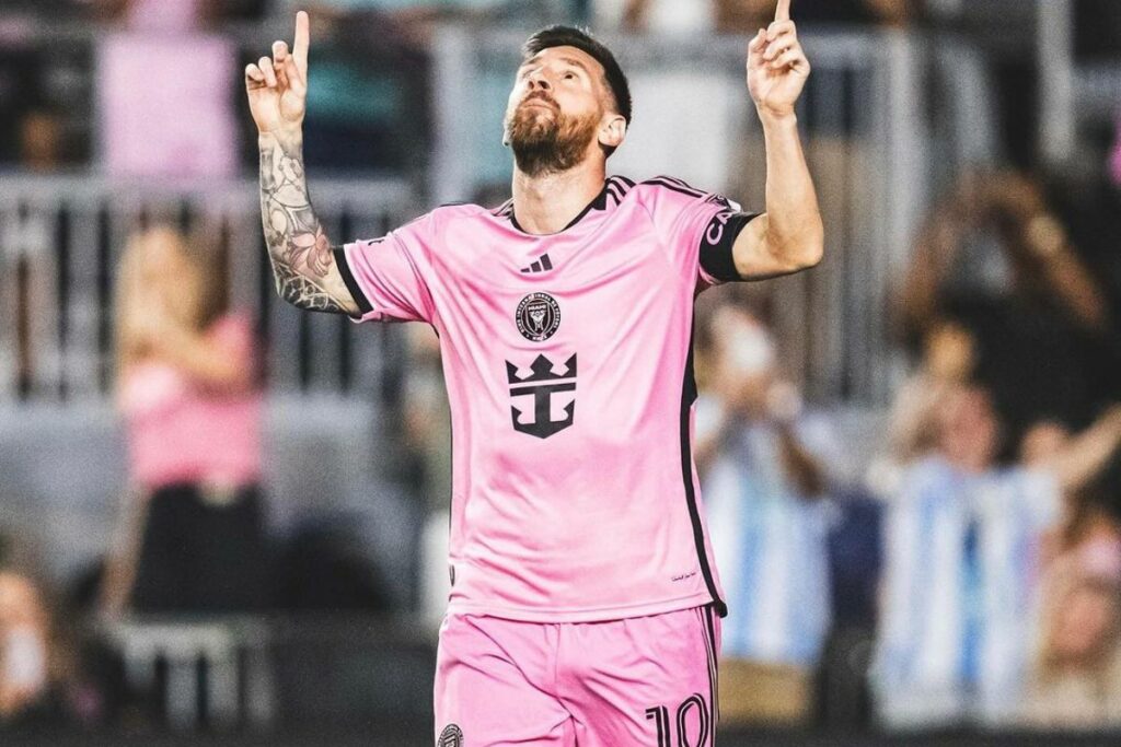 Lionel Messi celebra su hat-trick con el Inter de Miami en la MLS.