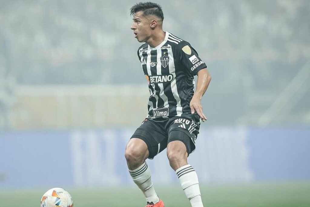 Alan Franco en el partido entre Atlético Mineiro y River Plate por Copa Libertadores.