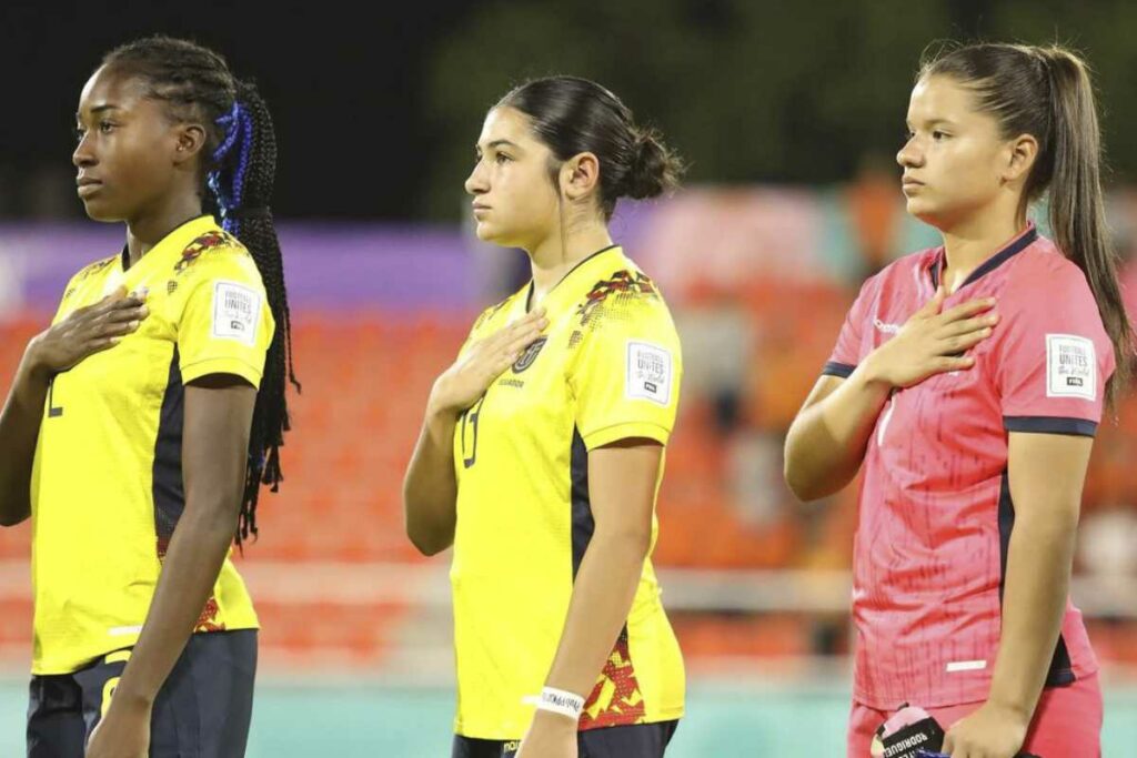 Caprice Chiuchiolo (c) en el Mundial Femenino sub-17 de República Dominicana 2024.