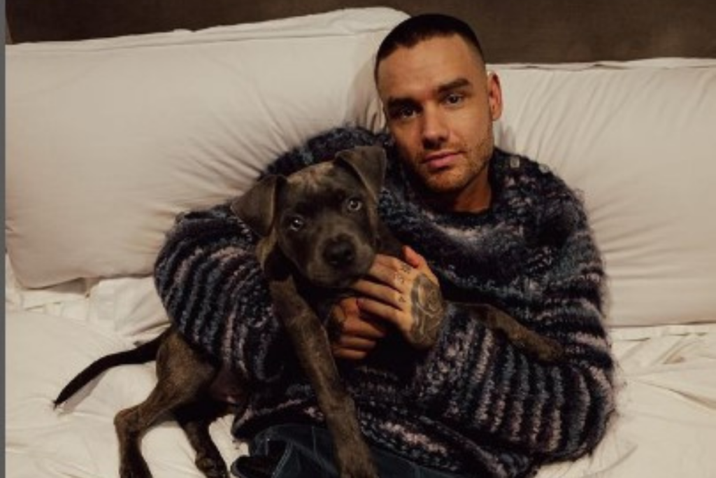 Liam Payne junto a su mascota.