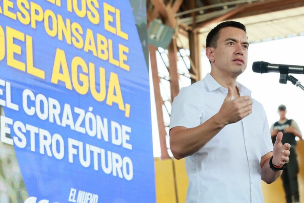 El presidente Daniel Noboa estuvo en Manabí, este 18 de noviembre de 2024.