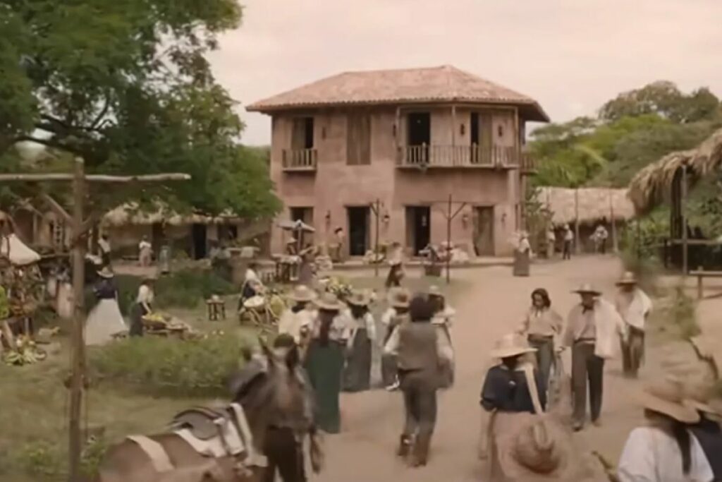 Recreación de Macondo, el pueblo donde se desarrolla la historia de 'Cien años de soledad', en la serie de Netflix.