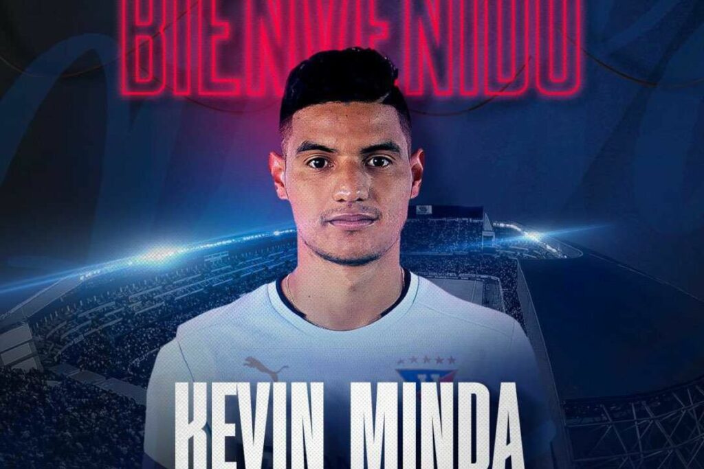 Kevin Minda, nuevo fichaje de Liga de Quito, en el anuncio de su llegada.