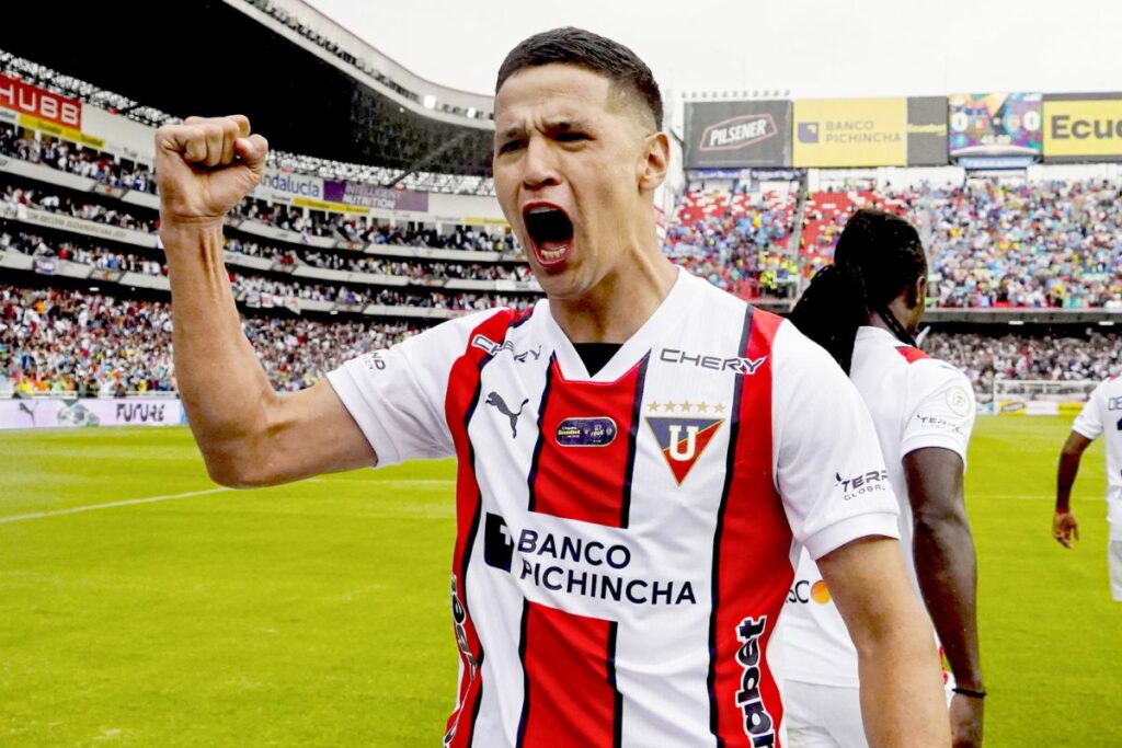 Alex Arce fue la figura de Liga de Quito en la final de Liga Pro con dos goles.
