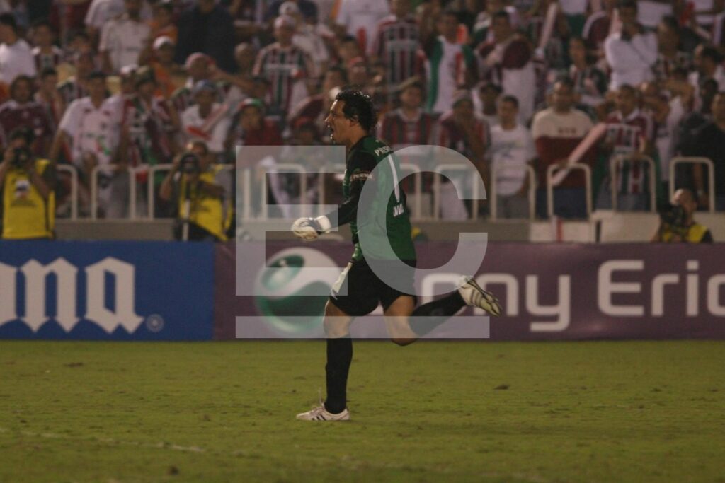 José Francisco Cevallos festeja el título de Liga de Quito en la Copa Libertadores 2008.