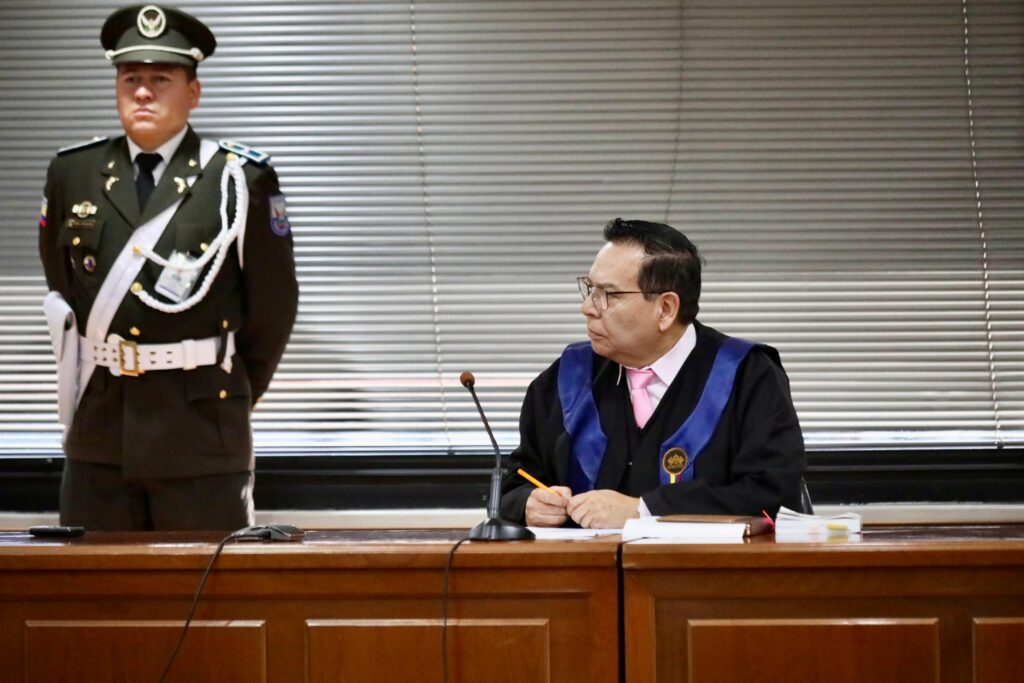 Juez Fernando Cantos en la audiencia del caso Plaga.