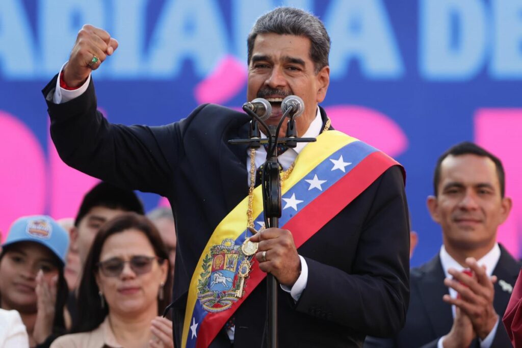 El líder chavista Nicolás Maduro pronunció un discurso el viernes 10 de enero, en Miraflores. Foto: EFE