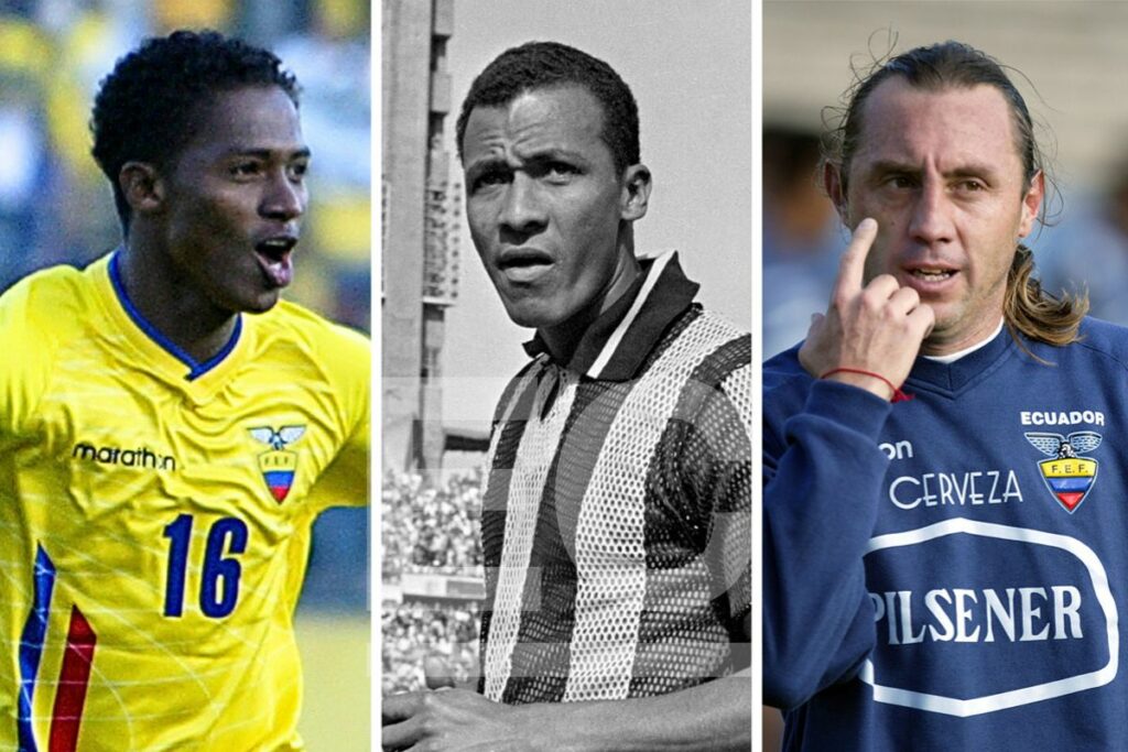 Antonio Valencia (i), Alberto Spencer y Álex Darío Aguinaga.