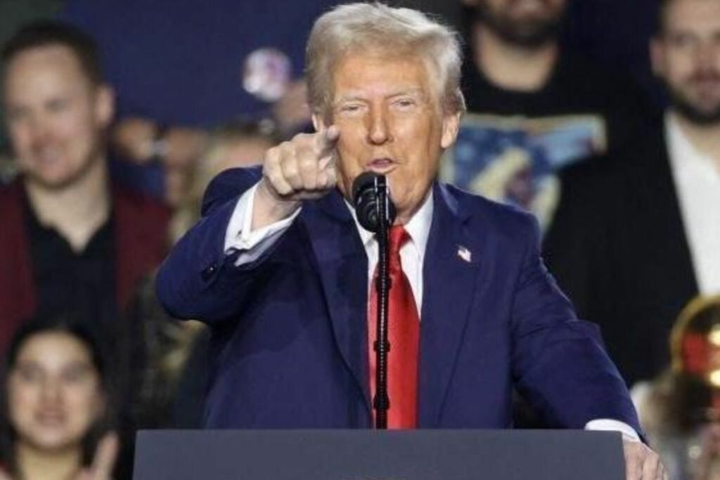 Donald Trump en uno de sus mitin.