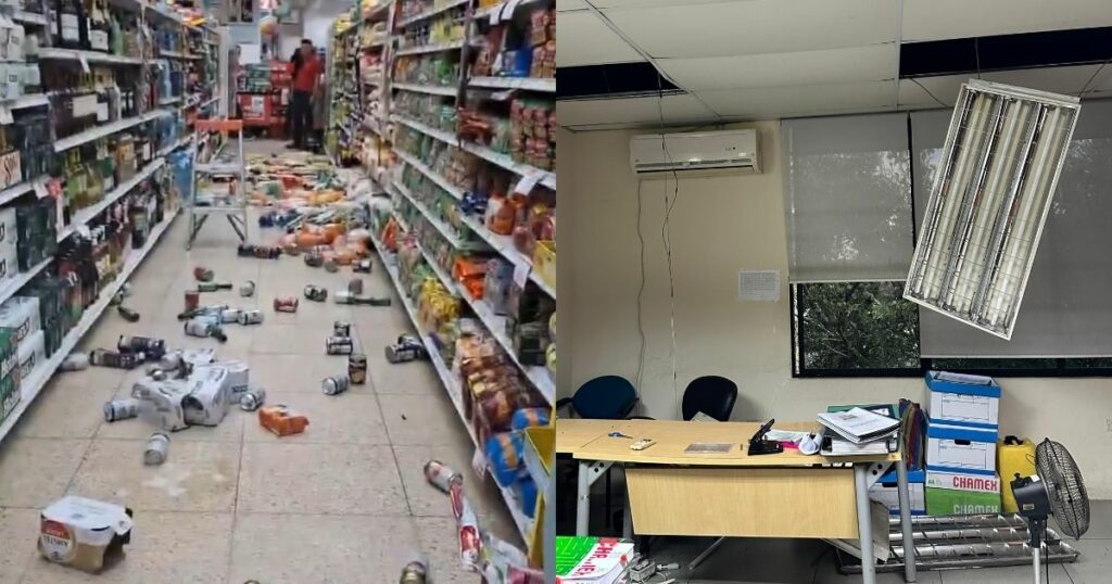 El fuerte sismo de este viernes dejó varios daños materiales