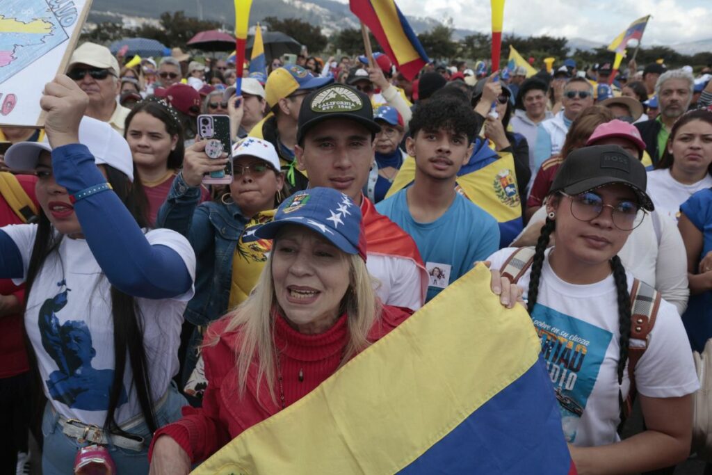 Venezolanos radicados en Quito se concentraron para apoyar a Edmundo Gonzalez como presidente de Venezuela.
