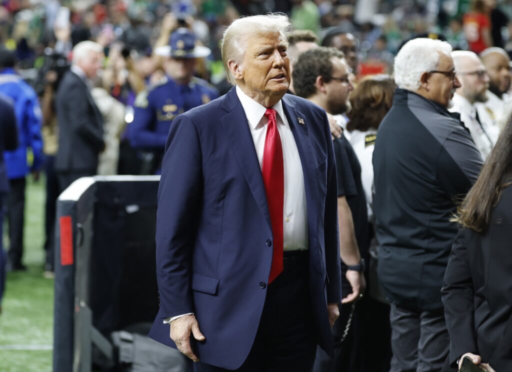 Donald Trump, presidente de Estados Unidos, en el Superbowl LIX.