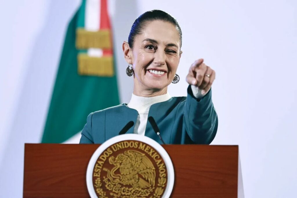 Claudia Sheinbaum, presidenta de México, durante una rueda de prensa.