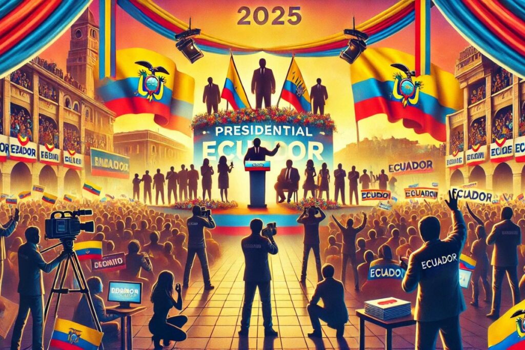 Imagen referencial creada con ChatGPT sobre las campañas de los candidatos en las elecciones 2025.