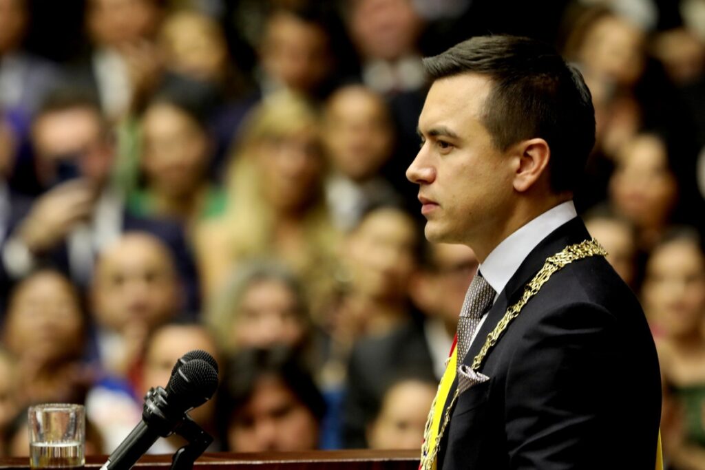Daniel Noboa en la Asamblea Nacional.