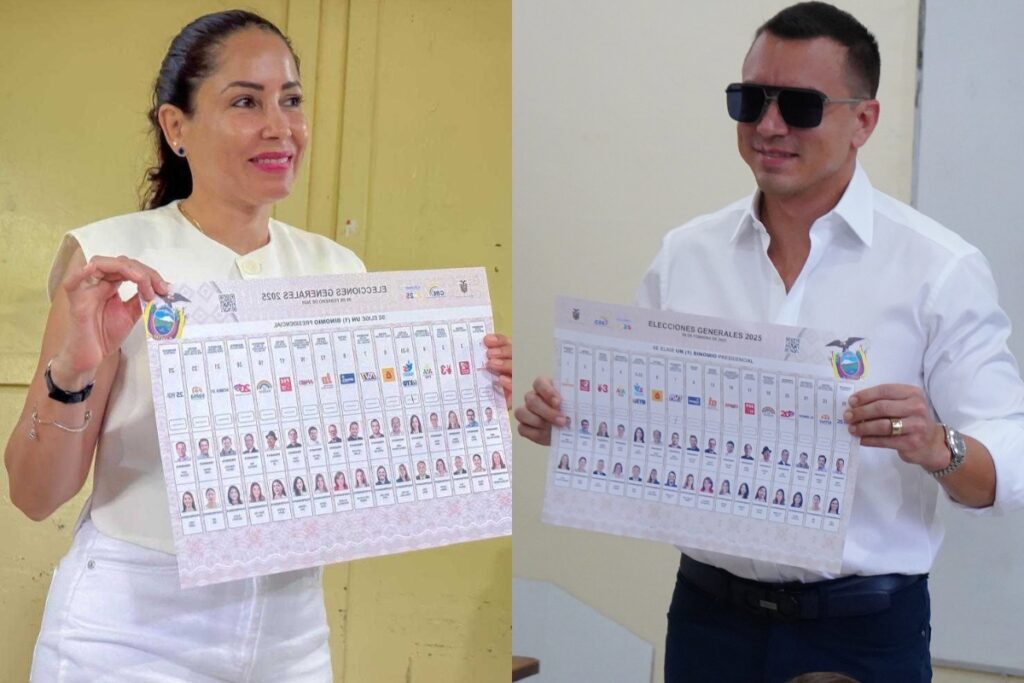 Daniel Noboa y Luisa González votaron el pasado 9 de febrero de 2025.