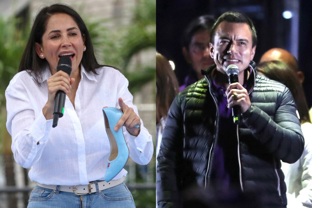 Luisa González y Daniel Noboa buscan la presidencia de Ecuador.