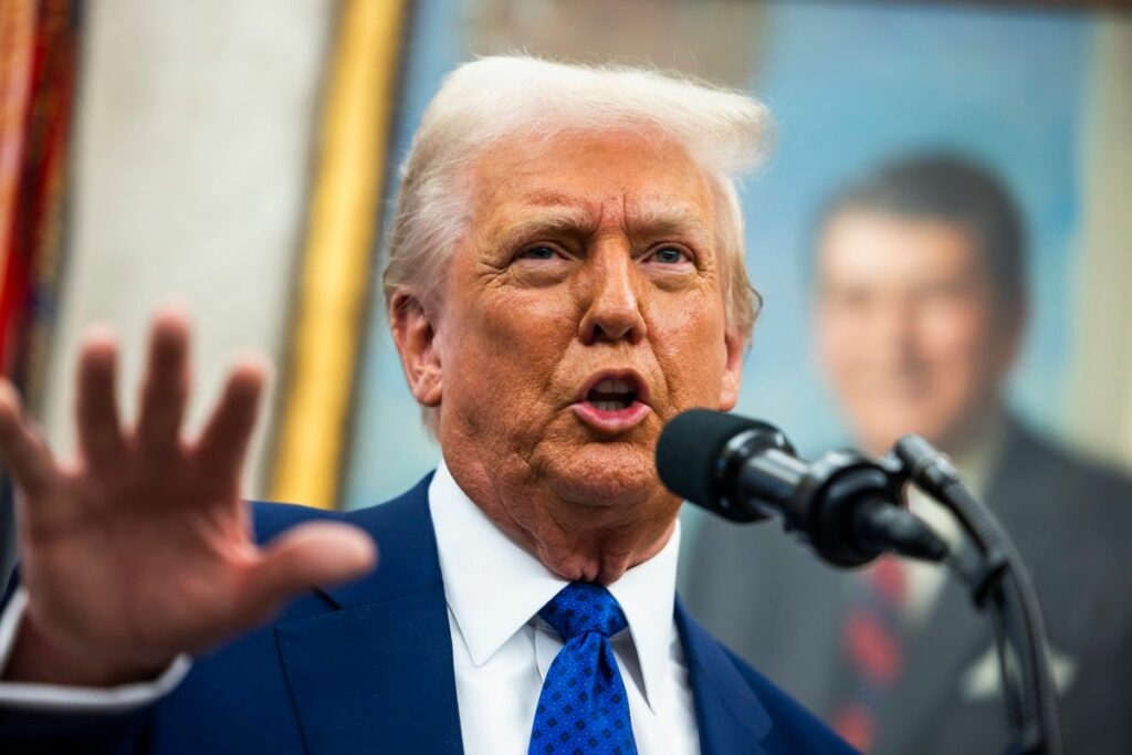 Donald Trump, presidente de los Estados Unidos, anunció nuevos aranceles, este 13 de febrero del 2025.