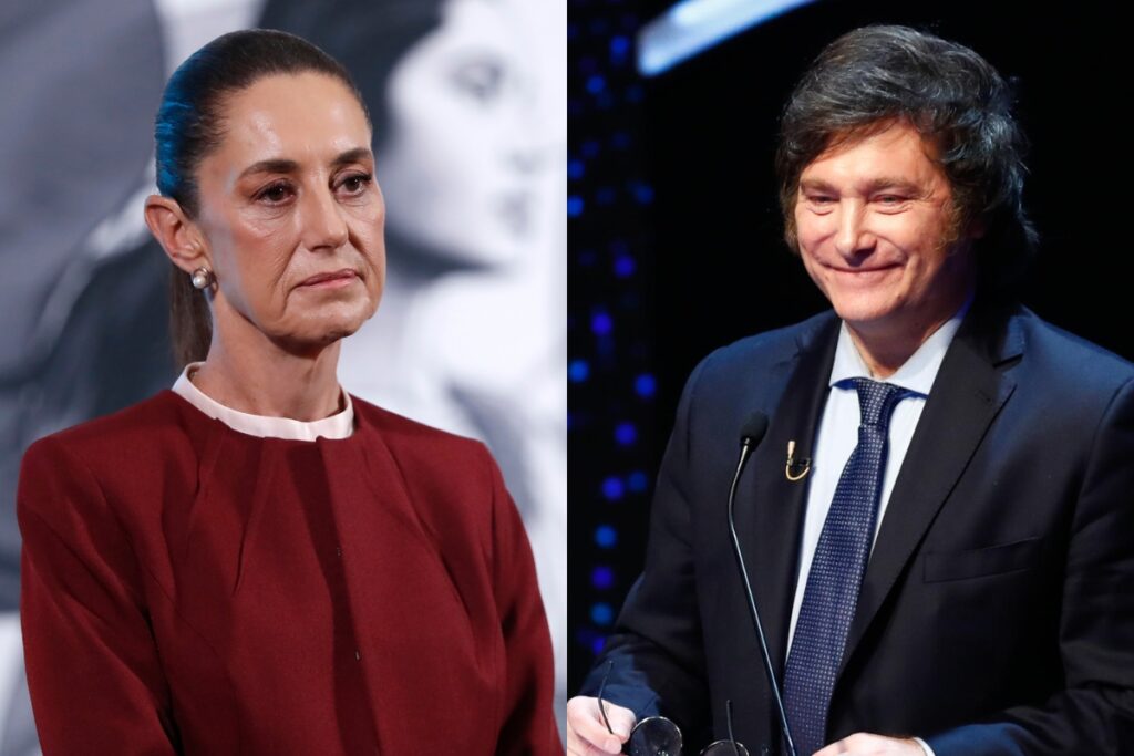 Javier Milei y Claudia Sheinbaum.