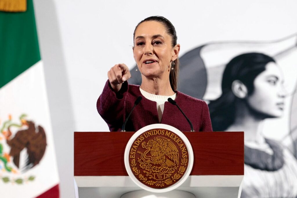 La presidenta de México, Claudia Sheinbaum, durante su conferencia de prensa diaria,