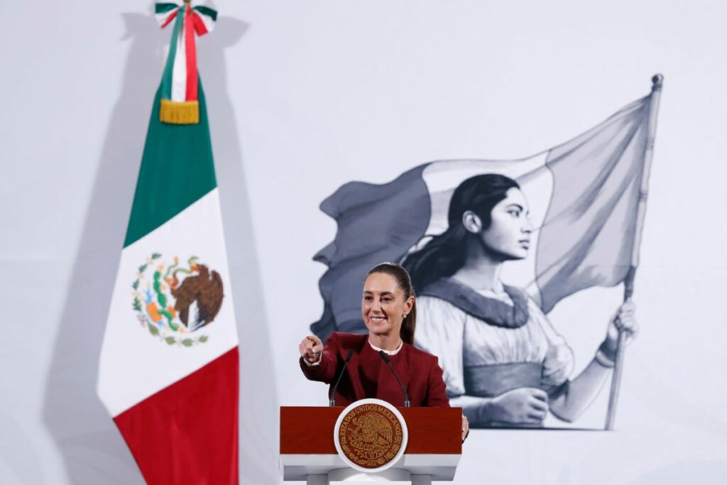 la presidenta de México, Claudia Sheinbaum, durante su conferencia de prensa diaria.