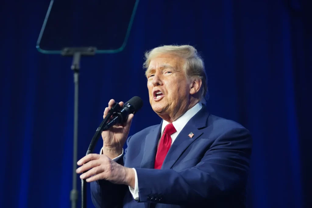 Donald Trump durante un discurso en Estados Unidos.