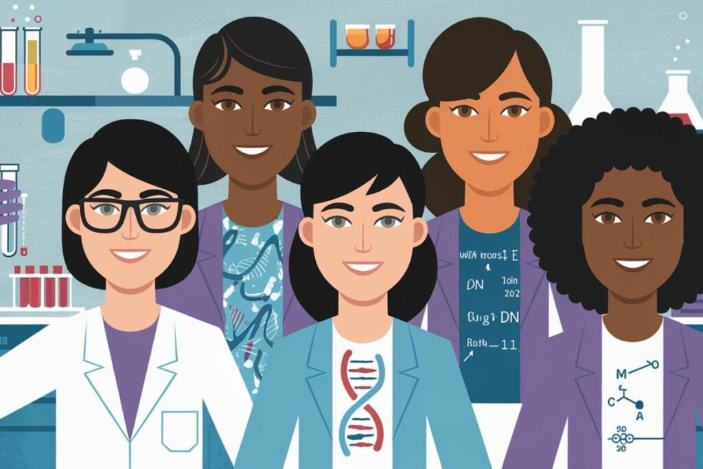 Investigadoras peruanas en el evento "Somos mujeres y hacemos ciencia en Perú", impulsando la equidad de género en carreras STEM.