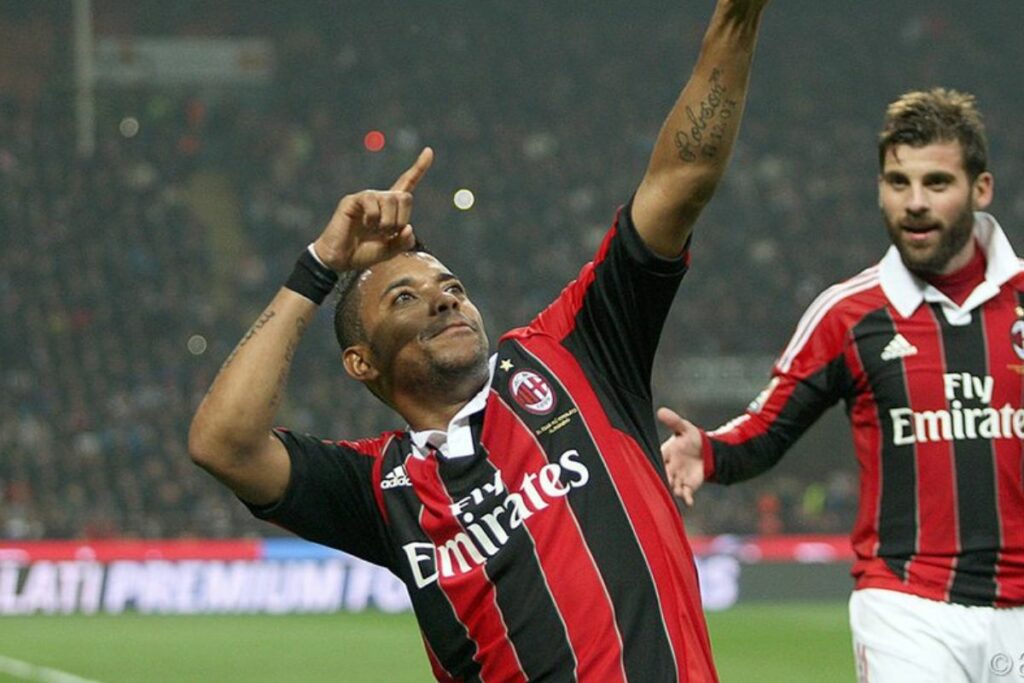 Robinho durante su etapa en el AC Milan.