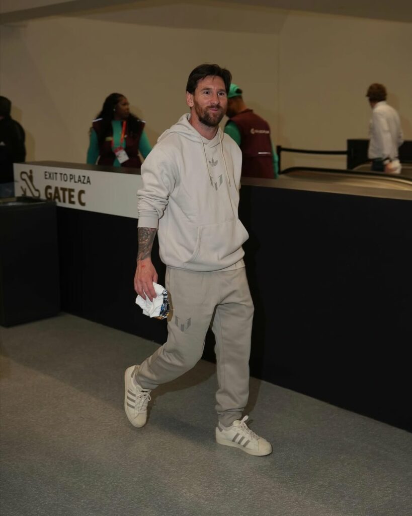 Lionel Messi en su arribo al Superbowl LIX.