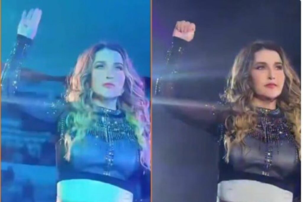 La señal de auxilio por violencia familiar que hizo Alicia Villarreal en pleno concierto. 